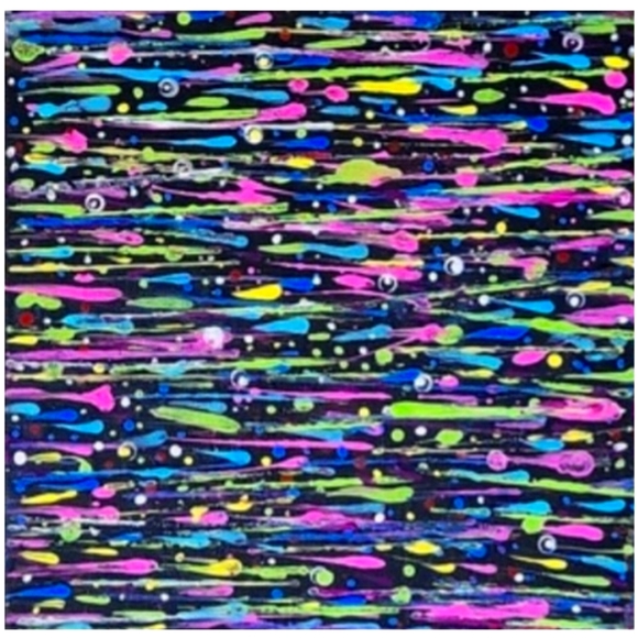 Hand Crafted Textured Abstract Design 12x12 Inches Canvas Picture - Picture 3 of 4